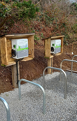 Renewable Energy Technologies installed a new Spelsberg BCS e-bike charging station for the Welsh Wildlife Centre.