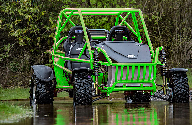 Blitzworld buggy has Spelsberg enclosures, protecting the car’s electrics and electronic control unit from the elements.