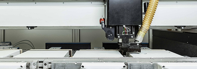 Each of the CNC machines feature interchangeable bed fixtures, which allows any two or more of them to be set up to run the same job. Thus, multiple units can be produced rapidly.